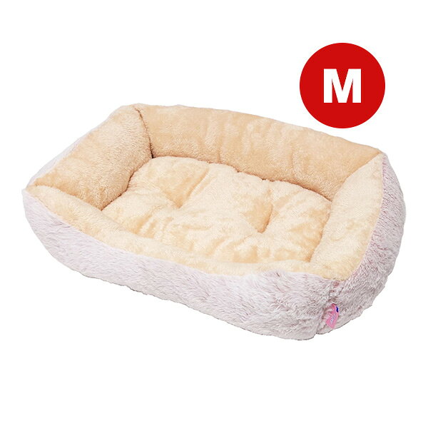 SMILE スクエアベッド ウルフファー M ピンク エースプロダクツ ▼g ペット グッズ 犬　ドッグ 猫 キャット 秋冬