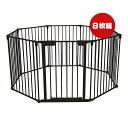 スチールペットサークル 8枚組 黒 シンセーインターナショナル ▼a ペット グッズ 犬 ドッグ Wanyanya 送料無料