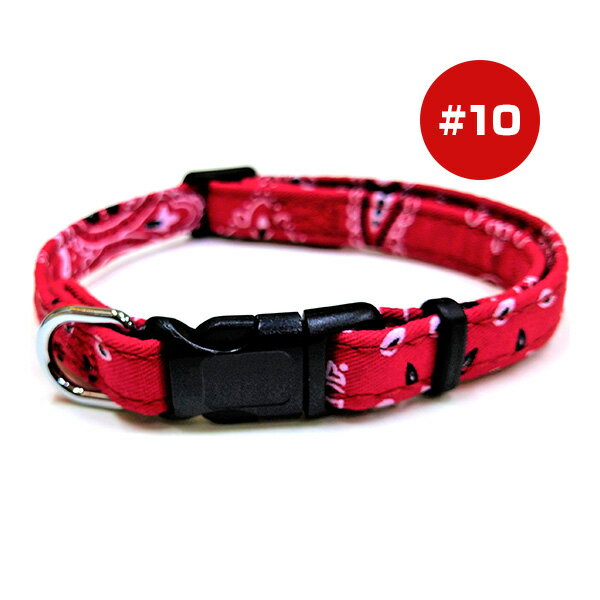 ペイズリーカラー #10 レッド 岡野製作所 ▼a ペット グッズ 犬 ドッグ 猫 キャット アクセサリー 首輪 ゆうパケット