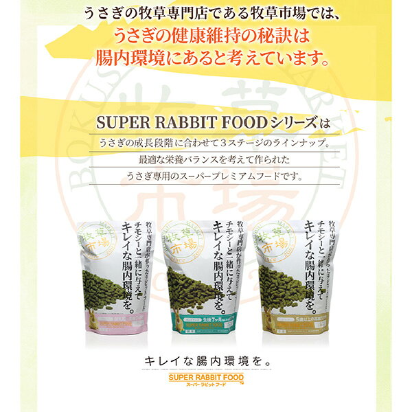牧草市場 スーパーラビットフード グロース 1kg×2袋 マペット ▼w ペット フード う...