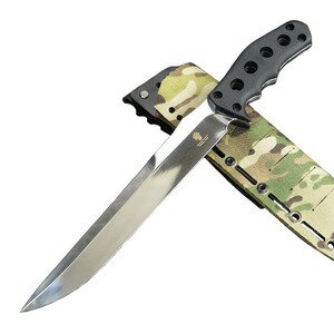 makkari knives ハンティングナイフ 筑豊山刀 間狩純平作 止め刺し用 MOLLE用シース付属 [ ミラーブレード / マルチカム ] ハンターナイフ ハンティング用ナイフ 狩猟ナイフ 狩猟用ナイフ ジビエナイフ ハンターズナイフ ジビエ用ナイフ 解体ナイフ 解体用ナイフ