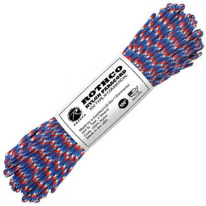 ROTHCO パラコード タイプ3 レッドブルーホワイトカモ 30m ロスコ 550pパラコード ロープ パラシュートコード 綱 靴紐 靴ひも シューレース トリコロール 550コード ナイロンコード