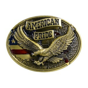 ベルトバックル イーグル 星条旗 AMERICAN PRIDE 1616 [ ブロンズ ] ベルト用バックル アメリカンバックル USAバックル BUCKLE メンズ 取替え用バックル 鷹 交換用バックル 交換用ベルトバックル