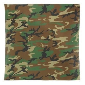 Rothco バンダナ 迷彩 69cm角 コットン 4347 [ ウッドランドカモ ] ロスコ Bandana ミリタリーバンダナ ハンカチ スカーフ カーチフ