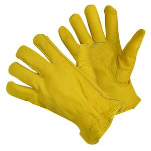 キャンプグローブ 作業手袋 ショート丈 耐熱 牛革製 もみ革 [ Lサイズ ] アウトドア バーベキ ...