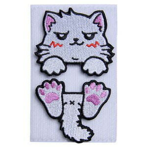 にとろん ミリタリーパッチ はさみねこ 蓄光パッチ ベルクロ [ ペルシャ ] ミリタリーワッペン アップリケ スリーブバッジ 猫パッチ
