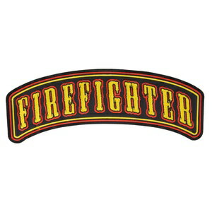 ミリタリーパッチ ファイヤーファイター ロッカー アイロンシート付 [ 大 ] Fire Fighter アメリカ消防..