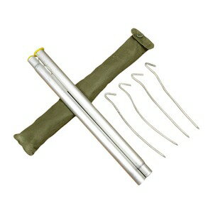 ポーランド軍放出品 テント用ペグ&ポール 収納袋付き 軽量モデル 2つ折りポール [ 良い ] 軍幕 パップ..