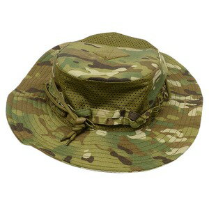 ブーニーハット 帽子 メッシュタイプ 通気性 リップストップ生地 [ マルチカム ] ブッシュハット ジャングルハット サファリハット 迷彩ハット メンズ 丸つば帽子 レンジャーハット つば広帽 バケットハット トロピカルハット つば広ハット
