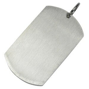 ステンレス製 ドッグタグプレート 厚さ3mm [ 大 / ツヤなし ] ドックタグ 認識票 DOG TAG メンズアクセ..