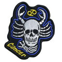 Ivamis Trading パッチ CANCER SKULL 黄道十二星座パッチ 蟹座 ツイル生地 P5478 バイカーワッペン バイク用ワッペン バイク用パ...