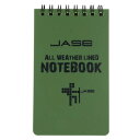 防水メモ帳 ALL WETHER NOTE BOOK サイズ約130×75mm 耐水ペーパー グリーン / JASE ノート 筆記帳 手帖 備忘録 控帳 手帳