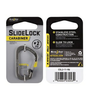 NITEIZE スライドロック付 カラビナ [ シルバー / #2 ] ナイトアイズ SLIDELOCK ステンレスカラビナ Carabiner キーホルダー カラビナキーホルダー カラビナキーリング カラビナキーチェーン