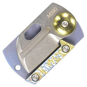 ドッグタグ型 チタンハンドル 折りたたみナイフ ロック無し [ ブルー ] 折り畳みナイフ フォルダー フ..