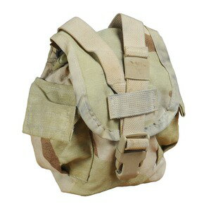 米軍放出品 キャンティーンポーチ MOLLE対応 DCU迷彩 3カラーデザートカモ [ 可 ] アメリカ軍 ユーティ..