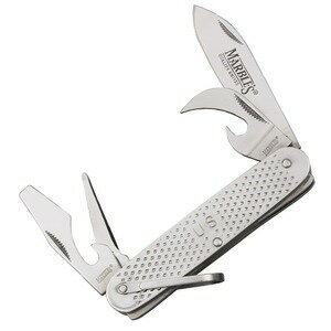 マーブルス 折り畳み式 ユーティリティナイフステンレス素材でインダストリアルな見た目のマルチツール実用性の高い刃物やアウトドア用品を展開する米国の老舗ブランド「MARBLES(マーブルス)」製のアイテム「GI Utility Knife」。本体に内蔵された4本のツールにはキャンプやアウトドアの際に役立つ5つの機能を搭載。オールラウンドな用途に使えるユーティリティナイフ1本、缶切り1本、マイナスドライバー/栓抜き1本、革用の穴あけパンチとして使えるツール1本で構成されています。ステンレス素材でさびにくく強度も十分。全体がシルバーカラーで無骨なデザインも魅力的なアイテム。※製品の仕様、外観はメーカーより予告なく変更されますので、気になる点や、詳細はメールで別途お問合わせください。PC・モニタの環境で色が実物と多少異なる場合があります。布製品などは個体差があり、寸法に誤差が多少ありますので、ご了承くださいませ。マルチツールの詳細ナイフブレードの長さ約7cmハンドルの長さ約9cm刃厚約2mmブレード材ステンレスハンドル材ステンレス重量約100g機能ユーティリティナイフ缶切りマイナスドライバー栓抜き革用穴あけパンチマーブルス ナイフは、ウェブスターL.マーブルは1890年代の初頭、ミシガン州のアッパー半島地域で最高の森林踏査者の一人であると評判になり、特定の森林面積を見て、板の収量を予測する彼の不思議な能力は、地域の多くの伐採会社に重宝されるようになりました。彼はアウトドアでの実用性と耐久性を備えた便利なツールやナイフを発明しマーブルス社の基礎を築きました。[マーブルス/Marbles]マーブルスの商品一覧[1329][d01310296038413290000][000MR] マーブルス アーミーナイフ 軍用ナイフ 十徳ナイフ マルチツール 万能ナイフ 万能ツール狩猟・アウトドア ＞ ナイフ ＞ マルチツール ＞ アーミーナイフ取り扱いブランド ＞ 《マ》取扱いブランド ＞ マーブルス[マーブルス]狩猟・アウトドア [ナイフ/マルチツール/アーミーナイフ]【MARBLES 折りたたみナイフ GI Utility Knife ステンレス MR278】実用性の高い刃物やアウトドア用品を展開する米国の老舗ブランド「MARBLES(マーブルス)」製のアイテム「GI Utility Knife」。本体に内蔵された4本のツールにはキャンプやアウトドアの際に役立つ5つの機能を搭載。オールラウンドな用途に使えるユーティリティナイフ1本、缶切り1本、マイナスドライバー/栓抜き1本、革用の穴あけパンチとして使えるツール1本で構成されています。ステンレス素材でさびにくく強度も十分。全体がシルバーカラーで無骨なデザインも魅力的なアイテム。狩猟・アウトドア ＞ ナイフ ＞ マルチツール ＞ アーミーナイフ取り扱いブランド ＞ 《マ》取扱いブランド ＞ マーブルスMARBLES マルチツール CAMP COMBO ステンレス製 GIユーティリティナイフ MR390Outdoor Edge マルチツール SLIDEWINDER スライドワインダーLEATHERMAN マルチツール Rev レブ VICTORINOX ベルトループ付 レザーケース スイスチャンプ他希望の方は、注文時に必ず、「メール便」を選択してください。このバナーのある商品は、注文時選択した場合のみ、送料250円(税込)で発送可能※マーク無し商品と同梱の場合770円(税込)※保証無しのメール便、または定形外郵便で発送（発送方法は選べません）支払い方法に代金引換はお選びいただけません。入金確認後、1週間以内の発送となります。「配達指定日」の対応できません。→→→詳しくはこちらを必ずご確認ください。&nbsp;