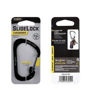 NITEIZE スライドロック付 カラビナ [ ブラック / #4 ] ナイトアイズ SLIDELOCK ステンレスカラビナ Carabiner キーホルダー カラビナキーホルダー カラビナキーリング カラビナキーチェーン