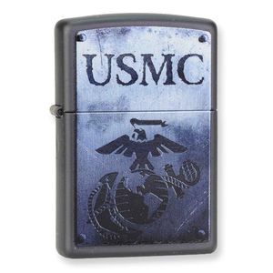 ZIPPO AJC 28744 }bgubN Black Matte Wb|[ ICC^[ USMC Marines ~^[