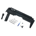 Conversion Kit ガスブローバック Action Army圧倒的な操作性と実用性を備えたコンバージョンキットCTM AirsoftのAP7コンバージョンキットです。アクションアーミー AAP01 アサシン ガスブローバック対応。高強度なナイロングラスファイバーを主要素材とし、全長370mmからストック最大伸長時580mmまで、実サイズに近い仕上がり。コッキング操作や折りたたみ可能なリトラクタブルストック、フォールディングフォアグリップなど、MP7を忠実に再現。アサシンへの組み込みは簡単で、ノーマルリアサイト以外は分解不要。ネジ止めはネジ穴が最初から存在し、元に戻すのも簡単です。各20mmレイルには様々なアタッチメントを取り付け可能。※製品の仕様、外観はメーカーより予告なく変更されますので、気になる点や、詳細はメールで別途お問合わせください。PC・モニタの環境で色が実物と多少異なる場合があります。布製品などは個体差があり、寸法に誤差が多少ありますので、ご了承くださいませ。コンバージョンキットの詳細適合アクションアーミー AAP01 アサシン ガスブローバック素材主にナイロン＋20％ファイバー全長約370mm〜580mm重量約800gカラーブラック[1165][d06141110113611641165][1151][d06141110113911510000] AP7コンバージョンキット 樹脂製ストック 樹脂製銃床 樹脂ストック ライフルストック 銃床 バットストック ガンストック ハンドガード フォアハンド フォアグリップ 先台 フォアエンド 前床エアガン・パーツ ＞ エアガンパーツ ＞ ストック ＞ ストック ＞ 樹脂製ストックエアガン・パーツ ＞ エアガンパーツ ＞ レール ＞ ハンドガード新着アイテム ＞ 新着アイテム 2024年 ＞ 3月 新入荷[Conversion]【CTM Airsoft コンバージョンキット AP7 AAP-01アサシン用 SMGコンバージョンキット KIT-018BK】CTM AirsoftのAP7コンバージョンキットです。アクションアーミー AAP01 アサシン ガスブローバック対応。高強度なナイロングラスファイバーを主要素材とし、全長370mmからストック最大伸長時580mmまで、実サイズに近い仕上がり。コッキング操作や折りたたみ可能なリトラクタブルストック、フォールディングフォアグリップなど、MP7を忠実に再現。アサシンへの組み込みは簡単で、ノーマルリアサイト以外は分解不要。ネジ止めはネジ穴が最初から存在し、元に戻すのも簡単です。各20mmレイルには様々なアタッチメントを取り付け可能。エアガン・パーツ ＞ エアガンパーツ ＞ ストック ＞ ストック ＞ 樹脂製ストックエアガン・パーツ ＞ エアガンパーツ ＞ レール ＞ ハンドガード新着アイテム ＞ 新着アイテム 2024年 ＞ 3月 新入荷ARCHWICK カービンキット B&T Air Polymer USW G-17 ポリマー製 GLOCKシリーズC&C TAC コンバージョンキット ZA STYLE キット AAP01 アサシン用 CCT0122MADBULL コンバージョンキット Patriot ショート 東京マルイ 電動ガン M4対応 PKSPSLONG カービンキット MPG-KRISS+G-KRISSXI各社グロック対応 SL-01-24&nbsp;