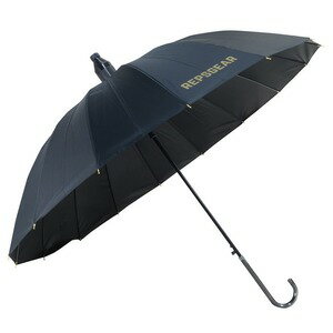 REPSGEAR 雨傘 スルット傘 16骨 100cm スライドカバー付 J型グリップ [ ブラック ] パラソル アンブレ..