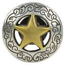 コンチョ レンジャースター 20mm アンティークシルバー ハンドメイド 長財布 ロングウォレット 革製品 レザークラフト 材料 資材 パーツ 星型コンチョ レ...