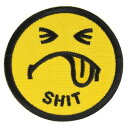 ミリタリーパッチ スマイリー Shit 丸型 アイロンシート付 ミリタリーワッペン アップリケ スマイルマーク SMILE Smiley スリーブバッジ(3)