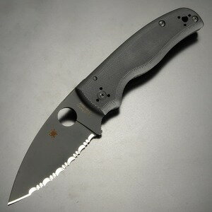 Spyderco 折りたたみナイフ Shaman コンプレッションロック 波刃 C229GSBK スパイダルコ シャーマン フォールディングナイフ 折り畳みナイフ 折り畳み式ナイフ 折りたたみ式ナイフ フォルダー