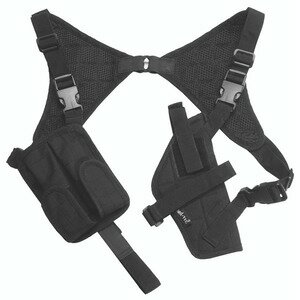 MIL-TEC ショルダーホルスター Cordura製 マグポーチ付 [ ブラック ] ミルテック Holster マガジンポーチ LE装備 ポリスホルスター 刑事ホルスター FBIホルスター ステルスホルスター コンシールメントホルスター