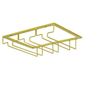 ワイングラスホルダー 吊り下げ グラスハンガー 吊り戸棚設置 ネジ止め [ ゴールド / 3列 ] グラスラック ワイングラス掛け キッチンラック グラス収納 おしゃれ 収納用品 ぶら下げ ハンガーラック 台所棚 天井