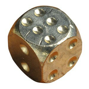 サイコロ 真鍮製 ダイス 丸角 [ 13mm ] 正六面体 さいころ dice 黄銅 ゲーム 1