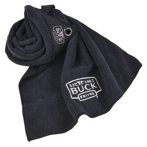 BUCK フィッシングタオル バックナイフロゴ入り 約63×37cm BUCKKNIFE グロメット カラビナ Fishingtowel フェイスタオル 手拭い 手ぬぐい てぬぐい