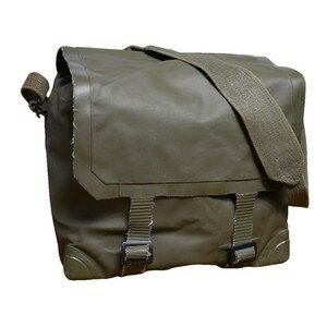 オランダ軍放出品 ショルダーバッグ PVC素材 OD 仕切りあり [ 並品 ] military 防水 耐水 ラバー ビニール ミリタリー サバゲー 装備品 軍物 軍払い下げ品 ショルダーバック 肩掛けかばん 肩掛けカバン ミリタリーサープラス ミリタリーグッズのサムネイル