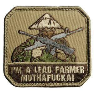 MIL-SPEC MONKEY パッチ LEAD FARMER ベルクロ [ アリッド ] ミルスペックモンキー Tropic Thunder リードファーマー IM MUTHAFUCKA ミリタリーワッペン ミリタリーパッチ アップリケ 記章 徽章 襟章 肩章 胸章 階級章 菅笠 フェイスマスク ライフル スリーブバッジ