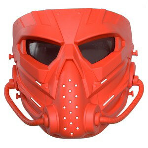 フルフェイスガード MECHANICAL ヘルメット装着アダプター付 [ レッド / スモーク ] フェイスマスク サ..