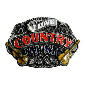 ベルトバックル I LOVE COUNTRY MUSIC 交換用 ベルト用バックルのみ アメリカンバックル BUCKLE メンズ..