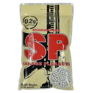 SP バイオBB弾 BIO BALL PELLET 生分解性プラスチック 0.2g 5000発 SABAGE PLEASURE サバゲー 屋外サバゲー バイオ弾 1Kg ビービー弾 エアガン弾 ガスガン 6mm バイオビービー弾