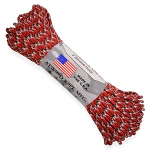 ATWOOD ROPE 550パラコード タイプ3 リアクター アトウッドロープ ARM 商用 Reactor 赤 白 黒 ロープ パラシュートコード 綱 靴紐 靴ひも シューレース 防災 550コード ナイロンコード 紐 ひも