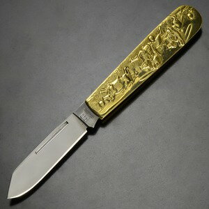 Rough Ryder 折りたたみナイフ Cowboy 真鍮ハンドル RR1457 ラフライダー Slip Joint カウボーイ スプ..