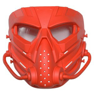 フルフェイスガード MECHANICAL ヘルメット装着アダプター付 [ レッド / クリア ] フェイスマスク サバ..