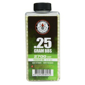 G G トレーサーBB弾 0.25g グリーン 2700発入 Tracer BB G-07-265 ARMAMENT サバゲー エアガン トイガン エアソフトガン 発光BB弾 発光ビービー弾