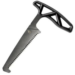 GERBER ノコギリ Exo-Mod Saw スナップ式シース 縦ハンドル [ ブラック ] のこぎり 鋸 ソー アウトドア用鋸 軽量フルタングソー スケルトナイズドハンドル バックパック用鋸 スナップトゥギャザーシースシステム 1804 ガーバーツール 日用刃物