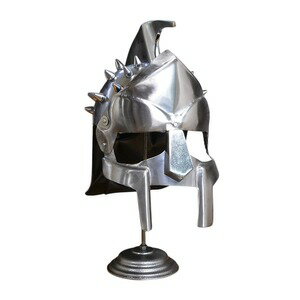 Gladiator ヘルメット 古代ローマ 剣闘士 西洋甲冑 スタンド付き 棘あり グラディエーター グラディアトル Helmet 西洋鎧 プレートアーマー 板金鎧 鎧兜 ローマ帝国 ディスプレイ 鑑賞用 展示 コスプレのサムネイル