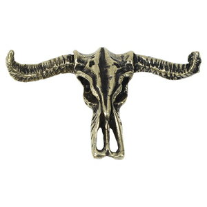 コンチョ Bull horns 牛角 40mm 小物用金具 [ シルバー ] ウエスタンボタン ウェスタンボタン カウボーイボタン 飾りボタン 装飾金具 インディアン アメリカ先住民 ネイティブアメリカン 米国西部 手芸 ハンドメイド パーツ 部品