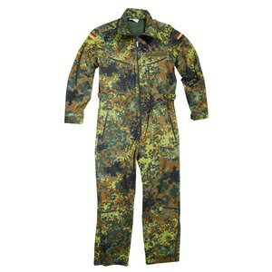 ドイツ軍放出品 カバーオール 戦車兵用 フレクターカモ 裏地無し [ 185-195/95 / 良い ] ドイツ連邦軍 ..