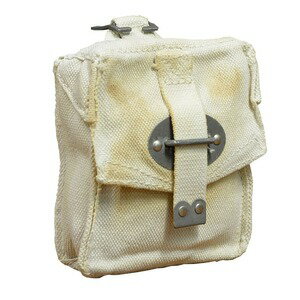 イタリア軍放出品 マガジンポーチ 帆布 ホワイト [ 難あり ] ライフルマガジンポーチ キャンバス ミリ..