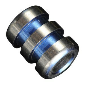 チタンビーズ 円柱型 2カット ナイフストラップ用 パーツ [ シルバー&ブルー ] アクセサリ チタニウム Spacer 手芸用品 DIY 手作り ブレスレット 数珠玉 南京玉