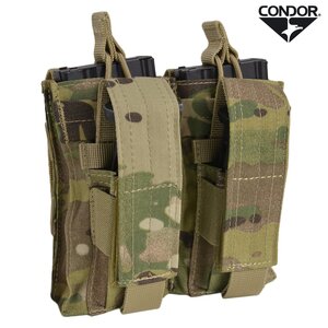 CONDOR ピストル＆M4 M16マグポーチ MA51 ダブルカンガルー [ マルチカム ] OUTDOOR コンドル・アウトドア M4マガジンポーチ M4マグポーチ ダブルマガジンポーチ 弾倉 サバゲーポーチ 軍用ポーチ