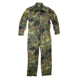 ドイツ軍放出品 カバーオール 戦車兵用 フレクターカモ 裏地無し [ 185-195/110 / 可 ] ドイツ連邦軍 ..