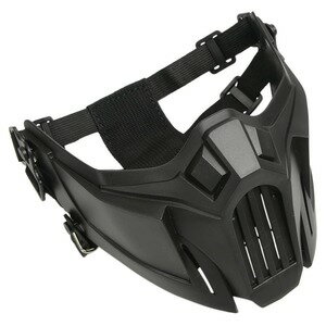 ハーフフェイスガード MECHANICAL ヘルメット装着アダプター付 [ ブラック ] フェイスマスク サバゲ—装..