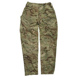 British MTP Combat Trousers with Adjustmentボタン式アジャスターでウエストサイズの調整が可能■軍放出品のご購入を検討されているお客様へ。ご購入前に必ず下記の説明文、注意文を最後までご一読いただきますようお願い致します。イギリス軍より払い下げられたコンバットパンツです。5つの大きなポケットを備えた、オーソドックスな迷彩カーゴパンツ。ウエスト部分にゴムバンドが内蔵されており、両サイドに取り付けられたボタン式アジャスターによって締め具合を調整できます。ゴムバンドは取り外しも可能。裾部分は紐が内蔵されているので絞ることもできます。迷彩柄は、イギリス軍の現用パターン「MTP(MultiTerrainPattern)」。マルチカムと比べると細かい斑点があるのが特徴で、この斑点はそれまで使用されていた旧パターン「DPM」から受け継がれています。OspreyやVirtusなどの現用英軍装備との組み合わせがオススメ。素材にはコットン70％、ポリエステル30％の混紡生地を使用。薄手なので夏でも着用OK。負荷のかかりやすい股下部分は生地が二重になっています。下記をお読みになり、ご納得いただけるお客様のみ、ご購入下さい。軍放出品（ミリタリーサープラス）は状態によって、下記の分類をしています。1，デッドストック　「新古品・未使用品（ほぼ新品）」2，良い　「キズや使用感があまり見られない。」3，可　「使用感があり、小さな傷等がある。」4，難あり　「比較的大きな傷、汚れがある。」5，破損あり「破損はあるものの、使用できる状態」6，ジャンク品「破損があってそのままでは使用できない」※製造年代、色合い、その他、ご指定できません。※ご購入後に商品の状態に関するお問合わせはお受けできません。※ご購入後に返品、交換をご希望の場合、発生する送料はお客様のご負担になります。※製品の仕様、外観はメーカーより予告なく変更されますので、気になる点や、詳細はメールで別途お問合わせください。PC・モニタの環境で色が実物と多少異なる場合があります。布製品などは個体差があり、寸法に誤差が多少ありますので、ご了承くださいませ。パンツの詳細SサイズMサイズLサイズXLサイズXXLサイズウエスト約75〜79cm約80〜84cm約85〜89cm約90〜94cm約95〜100cm総丈100cm ± 10cm程100cm ± 10cm程100cm ± 10cm程100cm ± 10cm程100cm ± 10cm程股下78cm ± 10cm程78cm ± 10cm程78cm ± 10cm程78cm ± 10cm程78cm ± 10cm程他のバリエーションはこちら[ Lサイズ / 可 ][ Lサイズ / 難あり ][ Mサイズ / 可 ][ Mサイズ / 難あり ][ Sサイズ / 可 ][ XLサイズ / 難あり ][ XXLサイズ / 可 ]世界各国の軍隊で使用されていた服やポーチなどの装備、備品を民間に放出した商品になります。世界各国の軍隊のマークや紋章が入っており、普段見かけない商品ばかり。実際に使用されていたからこそユーズド感満載で、本格派ミリタリーマニアにはたまらない一品。[軍放出品/軍放出品 軍払下げ品 ミリタリーサープラス Military Surplus]軍放出品の商品一覧[1225][d00010919122500000000][2485][d01362476291824850000][00GUN]British Combat Trousers with Adjustment 軍服 バトルユニフォーム 迷彩服 ミリタリーグッズ イギリス軍サープラス イギリス軍実物 イギリス軍払い下げ品 英軍装備 英国軍 ブリティッシュアーミー BDUパンツ 戦闘用パンツ 軍服パンツ バトルユニフォームパンツ コンバットパンツ ミリタリーパンツ 軍パン 迷彩服パンツ 迷彩パンツ バトルパンツ 野戦服パンツ ACUパンツ NATO放出品 欧州軍サープラス 欧州軍放出品 欧州軍払い下げ品 欧州軍実物 ミリタリーサープラス 払い下げ 軍事物資 軍用品 軍需資材 実物 本物 レプマート repmart 激安通販 激安販売サバゲー装備 ＞ サバゲーウェア ＞ 戦闘服(パンツ)軍モノ・輸入雑貨 ＞ 軍放出品 ＞ 欧州の軍放出品 ＞ イギリス軍放出品取り扱いブランド ＞ 《カ》取扱いブランド ＞ 軍放出品[British]【イギリス軍放出品 コンバットパンツ MTP迷彩 ウエスト調整用アジャスター搭載 [ Sサイズ / 可 ]】■軍放出品のご購入を検討されているお客様へ。ご購入前に必ず下記の説明文、注意文を最後までご一読いただきますようお願い致します。イギリス軍より払い下げられたコンバットパンツです。5つの大きなポケットを備えた、オーソドックスな迷彩カーゴパンツ。ウエスト部分にゴムバンドが内蔵されており、両サイドに取り付けられたボタン式アジャスターによって締め具合を調整できます。ゴムバンドは取り外しも可能。裾部分は紐が内蔵されているので絞ることもできます。迷彩柄は、イギリス軍の現用パターン「MTP(MultiTerrainPattern)」。マルチカムと比べると細かい斑点があるのが特徴で、この斑点はそれまで使用されていた旧パターン「DPM」から受け継がれています。OspreyやVirtusなどの現用英軍装備との組み合わせがオススメ。素材にはコットン70％、ポリエステル30％の混紡生地を使用。薄手なので夏でも着用OK。負荷のかかりやすい股下部分は生地が二重になっています。下記をお読みになり、ご納得いただけるお客様のみ、ご購入下さい。軍放出品（ミリタリーサープラス）は状態によって、下記の分類をしています。1，デッドストック　「新古品・未使用品（ほぼ新品）」2，良い　「キズや使用感があまり見られない。」3，可　「使用感があり、小さな傷等がある。」4，難あり　「比較的大きな傷、汚れがある。」5，破損あり「破損はあるものの、使用できる状態」6，ジャンク品「破損があってそのままでは使用できない」※製造年代、色合い、その他、ご指定できません。※ご購入後に商品の状態に関するお問合わせはお受けできません。※ご購入後に返品、交換をご希望の場合、発生する送料はお客様のご負担になります。サバゲー装備 ＞ サバゲーウェア ＞ 戦闘服(パンツ)軍モノ・輸入雑貨 ＞ 軍放出品 ＞ 欧州の軍放出品 ＞ イギリス軍放出品取り扱いブランド ＞ 《カ》取扱いブランド ＞ 軍放出品イギリス軍放出品 コンバットジャケット MTP迷彩 BDU ボタン留め 小サイズイギリス軍放出品 マウンテンパーカー 裏地メッシュあり 国旗パッチ付き MTPカモ 防風 防寒 スモック 小サイズイギリス軍放出品 コンバットジャケット MTP迷彩 BDU ボタン留め 小サイズイギリス軍放出品 コンバットシャツ MTP迷彩 UBACS ジッパー付き&nbsp;